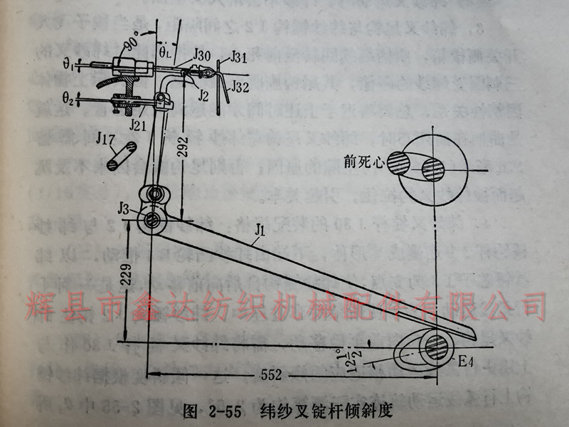 2-55 weft fork spindle inclination